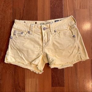 Miss Me Pale Yellow Shorts like new